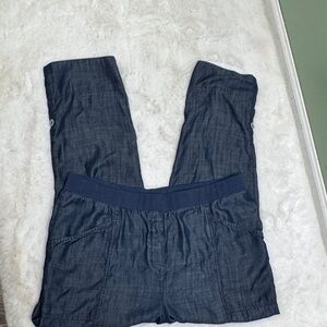 Chico's Navy Denim-Look Jogger Pants